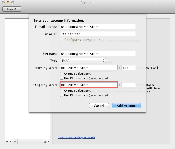 Outgoing Mail Server Settings For Outlook On Mac